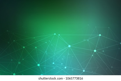 Light Green vector cover with spots, lines. Decorative design in abstract style with triangle structure. Pattern can be used for beautiful websites.