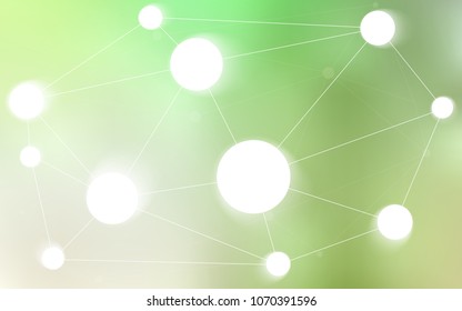 Light Green vector cover with spots, lines. Modern abstract colorful illustration with spheres and lines. Pattern can be used for beautiful websites.