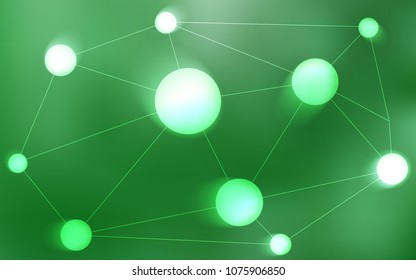 Light Green vector cover with spots, lines. Abstract illustration with colorful discs and triangles. Pattern can be used for beautiful websites.