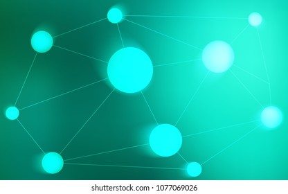 Light Green vector cover with spots, lines. Illustration with set of colorful abstract circles and lines. Pattern can be used for beautiful websites.