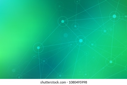 Light Green vector cover with spots, lines. Glitter abstract illustration with connection of triangle structure. Pattern can be used for ads, leaflets.