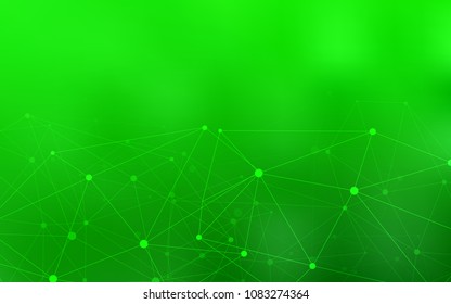 Light Green vector cover with spots, lines. Decorative design in abstract style with triangle structure. Pattern can be used for futuristic ad, booklets.