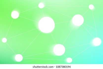 Light Green vector cover with spots, lines. Abstract illustration with colorful discs and triangles. Pattern can be used for beautiful websites.