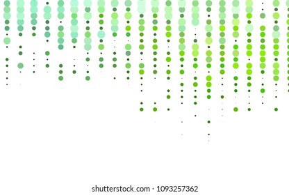Light Green vector  cover with spots. Modern abstract illustration with colorful water drops. Pattern can be used as texture of water, rain drops.