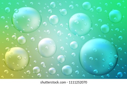 Light Green vector cover with spots. Illustration with set of shining colorful abstract circles. Pattern can be used as texture of water, rain drops.