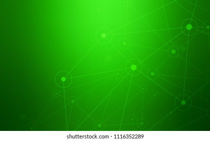 Light Green vector cover with spots, lines. Abstract illustration with colorful discs and triangles. Completely new template for your brand book.