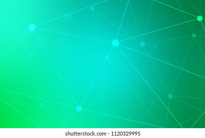 Light Green vector cover with spots, lines. Modern abstract colorful illustration with spheres and lines. Pattern can be used as texture of wallpapers.