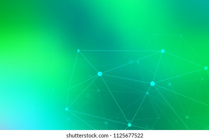 Light Green vector cover with spots, lines. Illustration with set of colorful abstract circles and lines. Pattern can be used for futuristic ad, booklets.