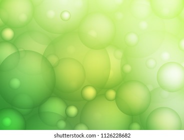 Light Green vector cover with spots. Abstract illustration with colored bubbles in nature style. The pattern can be used for ads, leaflets of liquid.