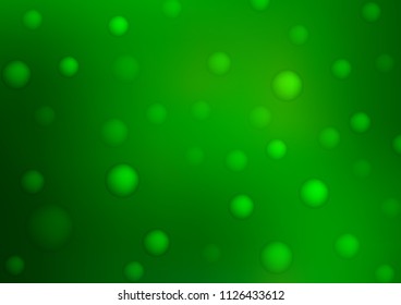 Light Green vector cover with spots. Illustration with set of shining colorful abstract circles. Pattern can be used as texture of water, rain drops.
