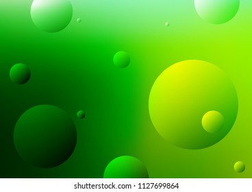 Light Green vector cover with spots. Abstract illustration with colored bubbles in nature style. The pattern can be used for ads, leaflets of liquid.