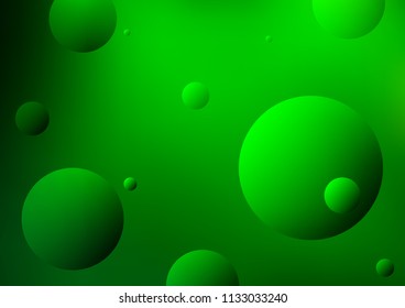 Light Green vector cover with spots. Blurred bubbles on abstract background with colorful gradient. Pattern can be used as texture of water, rain drops.