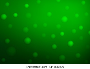 Light Green vector cover with spots. Glitter abstract illustration with blurred drops of rain. The pattern can be used for ads, leaflets of liquid.
