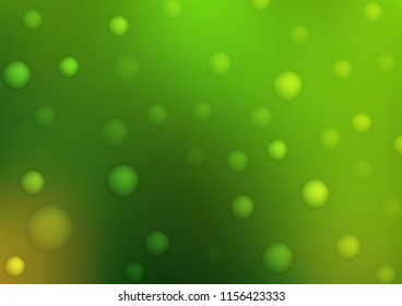 Light Green vector cover with spots. Abstract illustration with colored bubbles in nature style. The pattern can be used for aqua ad, booklets.