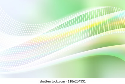 Light Green vector cover with spots, lines. Modern abstract colorful illustration with spheres and lines. Trendy design for wallpaper, fabric makers.