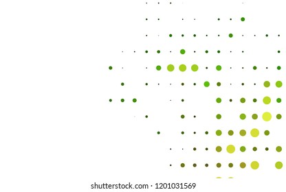 Light Green vector cover with spots. Blurred decorative design in abstract style with bubbles. Pattern of water, rain drops.