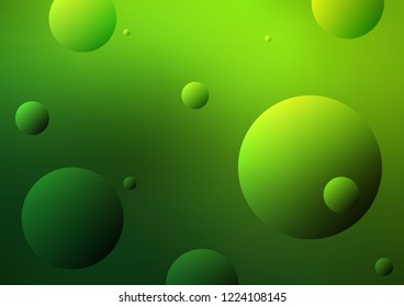 Light Green vector cover with spots. Modern abstract illustration with colorful water drops. Pattern can be used as texture of water, rain drops.