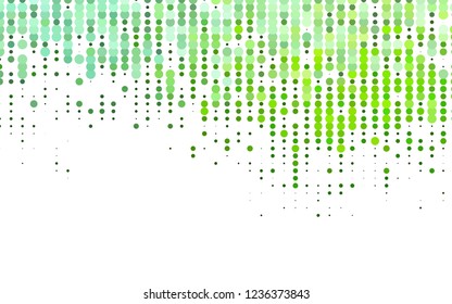 Light Green vector cover with spots. Modern abstract illustration with colorful water drops. Pattern of water, rain drops.