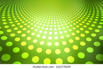 Light Green vector cover with spots. Illustration with set of shining colorful abstract circles. Pattern can be used for futuristic ad, booklets.