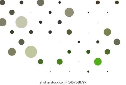 Light Green vector cover with spots. Beautiful colored illustration with blurred circles in nature style. Pattern for ads, leaflets.