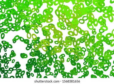 Light Green vector cover with spots. Glitter abstract illustration with blurred drops of rain. Design for business adverts.