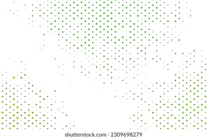 Cubierta vectorial verde claro con manchas. Ilustración abstracta con burbujas de colores al estilo natural. Plantilla para su libro de marca.