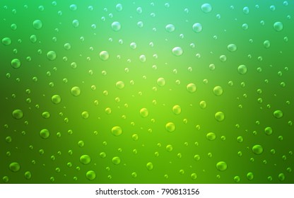 Light Green vector cover with spots. Abstract illustration with colored bubbles in nature style. Pattern can be used as texture of water, rain drops.