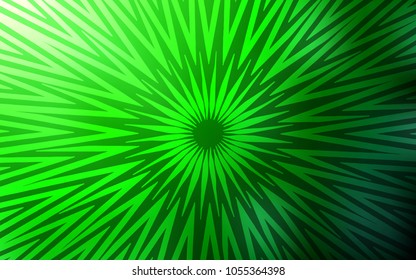 Light Green vector cover with stright stripes. Decorative shining illustration with lines on abstract template. Smart design for your business advert.