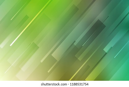 Light Green vector cover with stright stripes. Glitter abstract illustration with colored sticks. Pattern for ads, posters, banners.