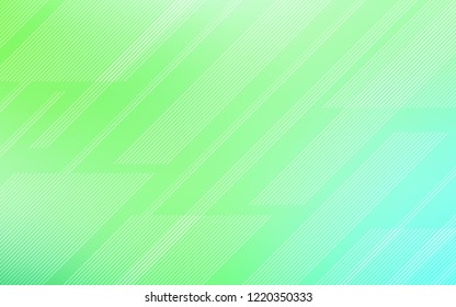Light Green vector cover with stright stripes. Lines on blurred abstract background with gradient. Smart design for your business advert.