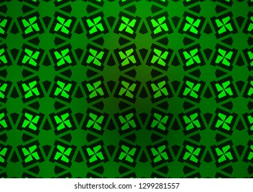 Light Green vector cover in triangles, cubes. Abstract gradient illustration with triangles, cubes. Pattern for commercials.