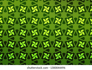 Light Green vector cover in triangles, cubes. Abstract illustration with colorful lines, cubes. Pattern for commercials.