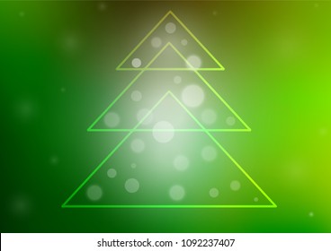 Light Green vector cover with a xmas tree. Modern geometrical abstract illustration with xmas tree. The pattern can be used for new year leaflets.