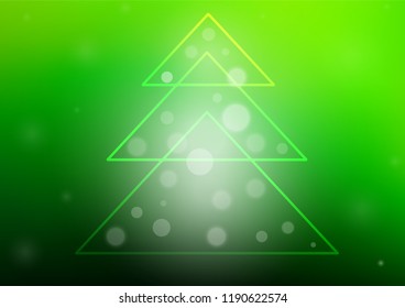 Light Green vector cover with a xmas tree. Modern geometrical abstract illustration with xmas tree. New year design for your business advert.