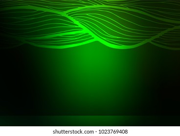 Light Green vector curved background. Brand-new colored illustration in blurry style with doodles. A new texture for your design.