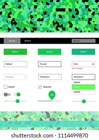 Light Green vector design ui kit with dots. Decorative ui kit design in abstract style with colorful dots. This template you can use for landing pages.