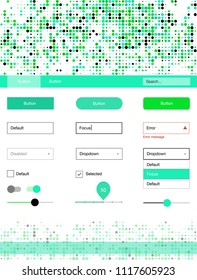Light Green vector design ui kit with dots. Decorative ui kit design in abstract style with colorful dots. This template you can use for landing pages.