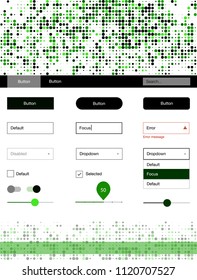 Light Green vector design ui kit with dots. Colorful Style guide with circles on abstract background. Beautiful layout for websites, landing pages.
