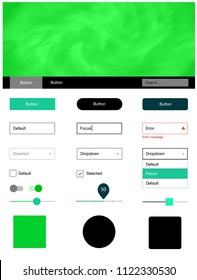 Light Green vector design ui kit with universe stars. Decorative ui kit design in abstract style with colorful sky. Simple colorful design for websites.