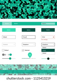 Light Green vector design ui kit with dots. Decorative ui kit design in abstract style with colorful dots. This template you can use for websites.