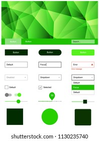 Light Green vector design ui kit with mosaic. Colorful Style guide with triangles on abstract background. This sample is for your landing page.