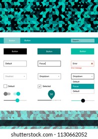 Light Green vector design ui kit with dots. Simple Material Design Kit with colorful dots in header. This template you can use for landing pages.
