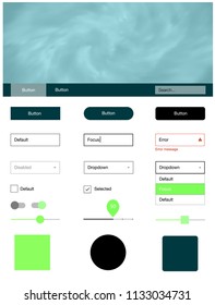 Light Green vector design ui kit with universe stars. Colorful Style guide with stars on abstract background. This sample is for your website.