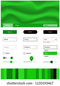 Light Green vector design ui kit with curved circles. Elegant bright illustration with gradient  in memphis style. Modern template for your landing page.