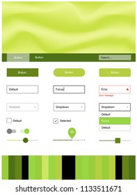 Light Green vector design ui kit with curved circles. Glitter abstract illustration with blurred bubble shapes.. This sample is for your landing page.