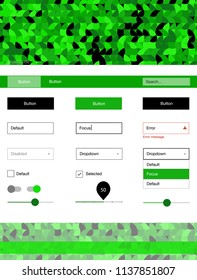 Light Green vector design ui kit with dots. Decorative ui kit design in abstract style with colorful dots. Simple colorful design for websites.