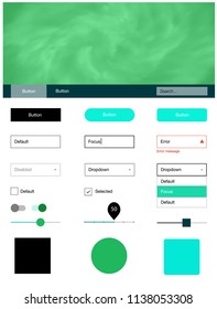 Light Green vector design ui kit with universe stars. Decorative ui kit design in abstract style with colorful sky. This sample is for your landing page.