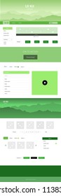 Light Green vector design ui kit with landscape. Decorative ui kit design in abstract style with colorful rocks. Simple colorful design for tourist websites.