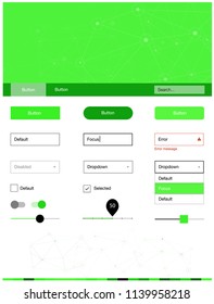 Light Green vector design ui kit with mosaic, circles. Colorful ui/ux kit with triangles, circles in header. This template you can use for websites.