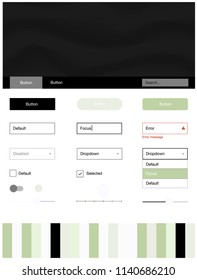 Light Green vector design ui kit with curved circles. Creative illustration in halftone marble style with gradient. This template you can use for websites.
